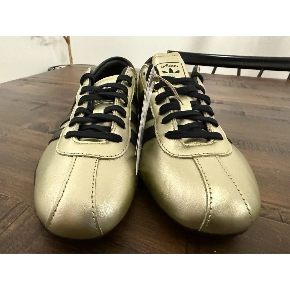 adidas Tokyo W Gold Black Lace Low Top Athletic Sneakers Synthetic Outsole 9.5